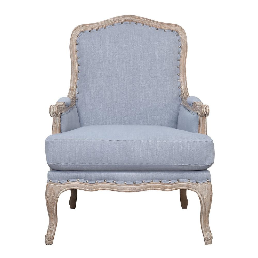 Elegant Blue Accent Chair with Plush Cushions for Living Room Comfort