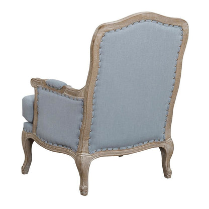 Elegant Blue Accent Chair with Plush Cushions for Living Room Comfort