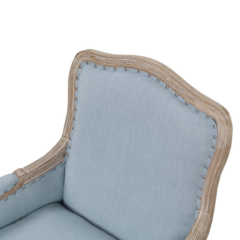 Elegant Blue Accent Chair with Plush Cushions for Living Room Comfort