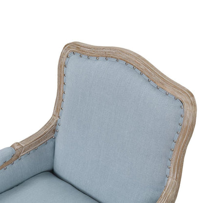 Elegant Blue Accent Chair with Plush Cushions for Living Room Comfort