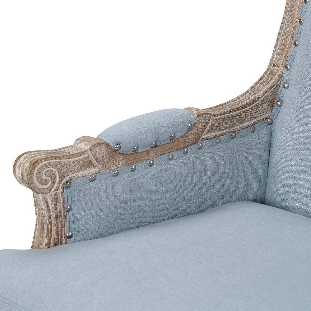 Elegant Blue Accent Chair with Plush Cushions for Living Room Comfort