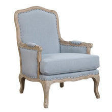 Elegant Blue Accent Chair with Plush Cushions for Living Room Comfort