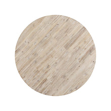 Round Beach Dining Table with Acacia Wood and Metal Base for Kitchens