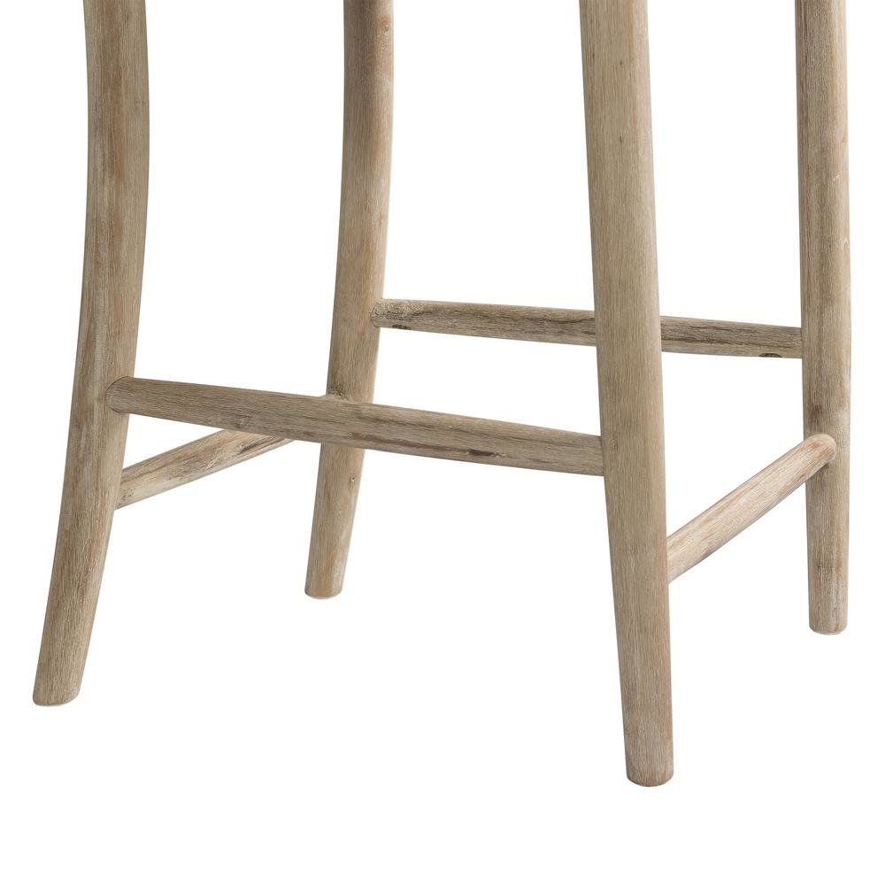 Beach Acacia Metal Counter Height Stool with Back