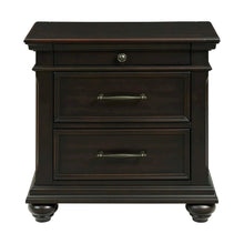 Black 3-Drawer Nightstand with USB Charging Ports