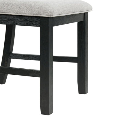 Compact Drop Leaf Dining Set with Table and Two Chairs in Gray Finish