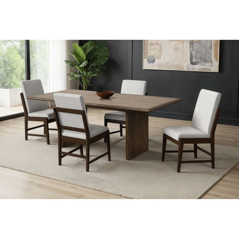 Perth 5PC Standard Height Dining Set in Brown-Table and Four Fabric Chairs
