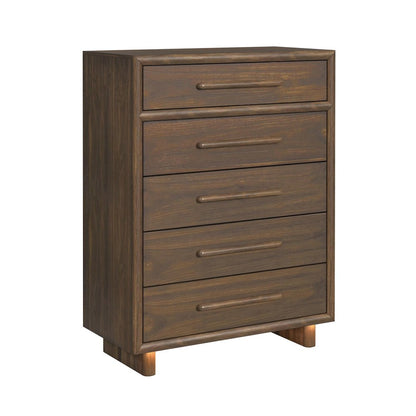 Perth  Queen UPH 3PC Bedroom Set with Boucle Beige and LED in Brown