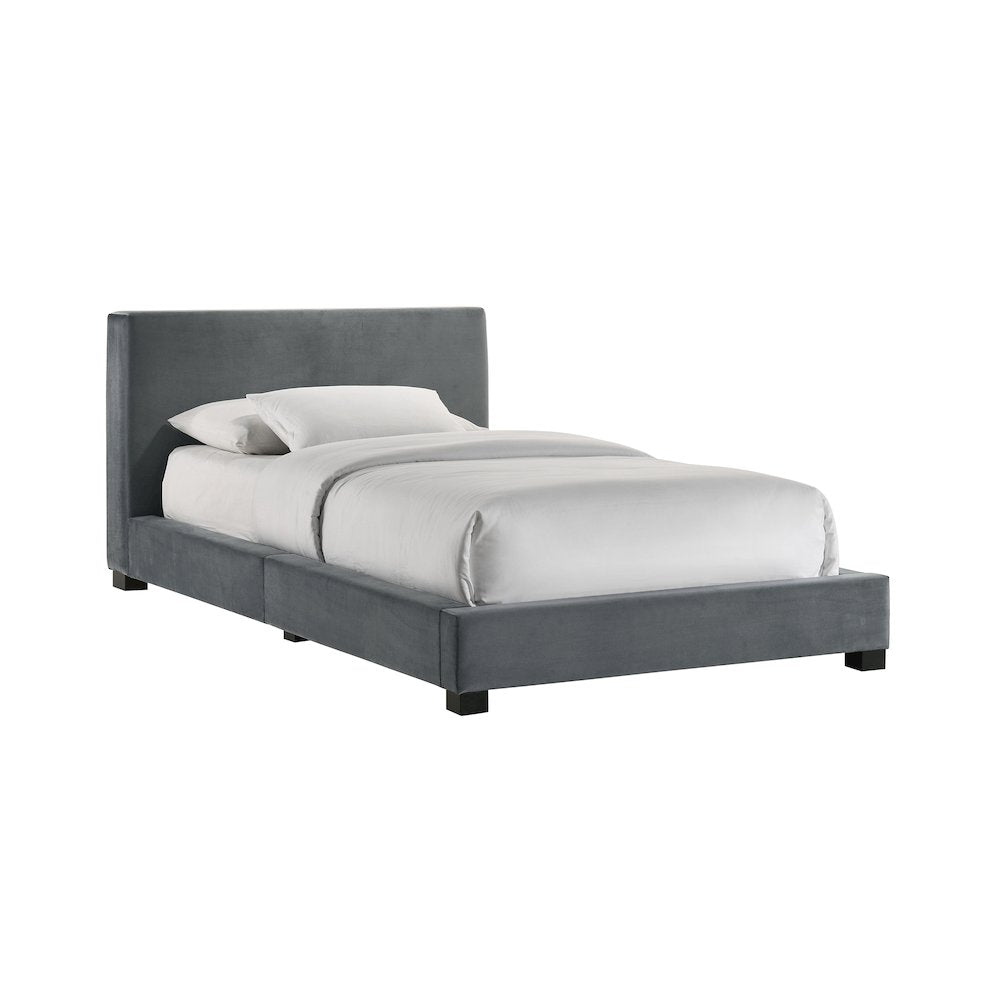 Brookhaven Twin UPH Bed in Grey Velvet