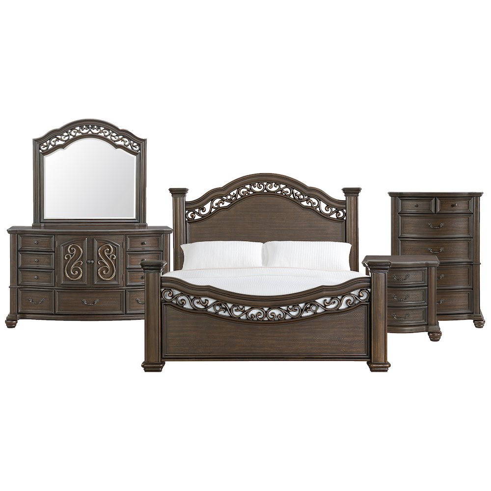 Brunswick King Panel 5PC Bedroom Set in Mahogany