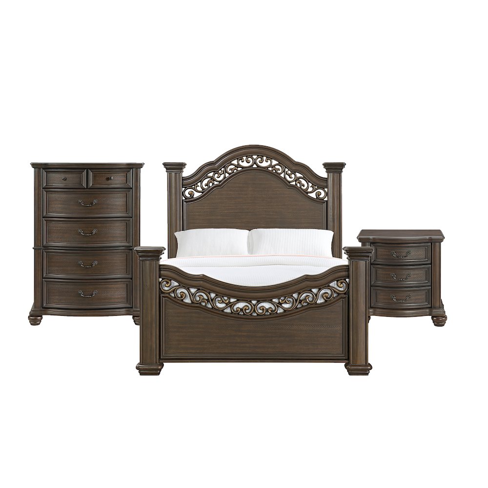 Brunswick Queen Panel 3PC Bedroom Set in Mahogany