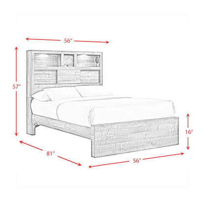 Beckett Full Bookcase Panel 3PC Bedroom Set with Bluetooth