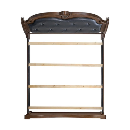 Concerto King UPH Bed with Black PU in Brown