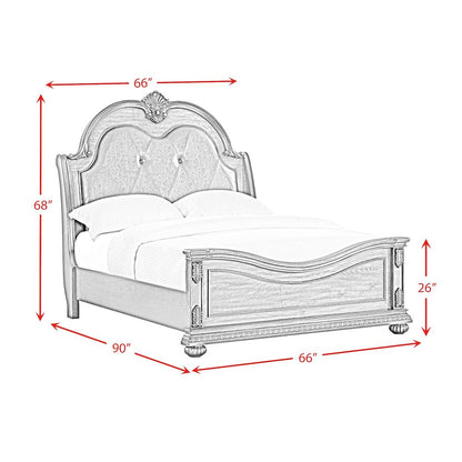 Concerto Queen UPH Bed with Black PU in Brown
