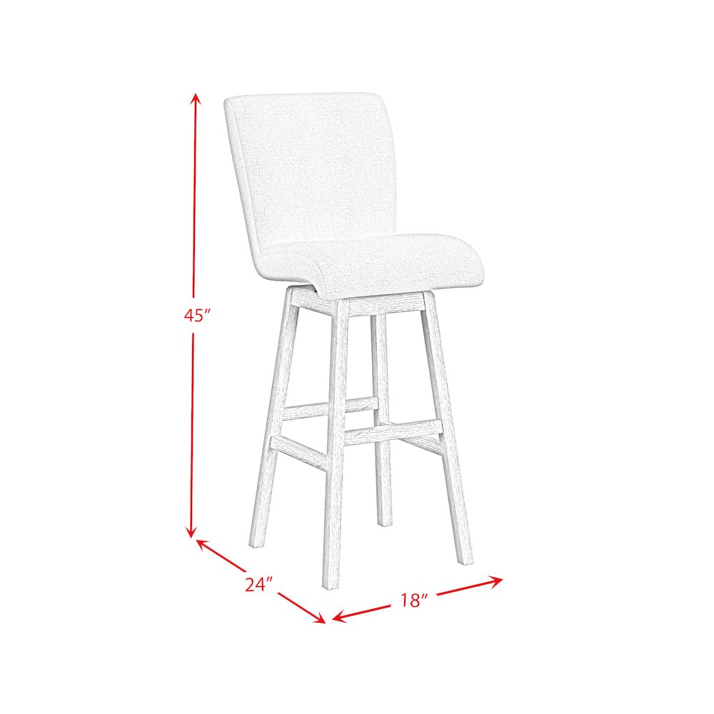 Cambria UPH Swivel Bar Stool with Beige Boucle in Natural