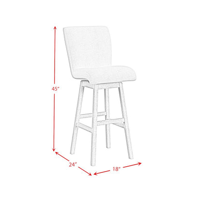 Cambria UPH Swivel Bar Stool with Beige Boucle in Natural