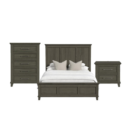 Canterbury Queen Panel 3PC Bedroom Set in Grey