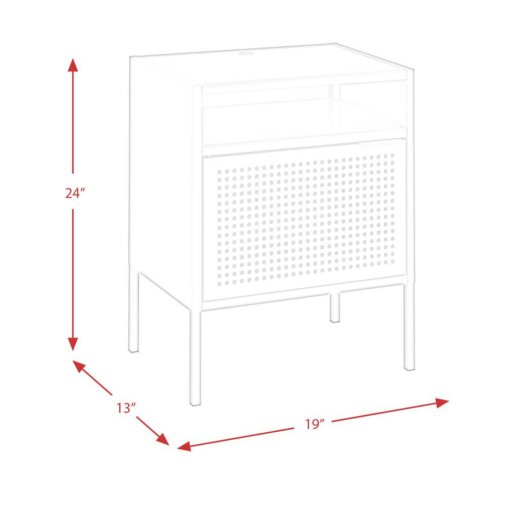 Gemma Nightstand with USB Port in Red