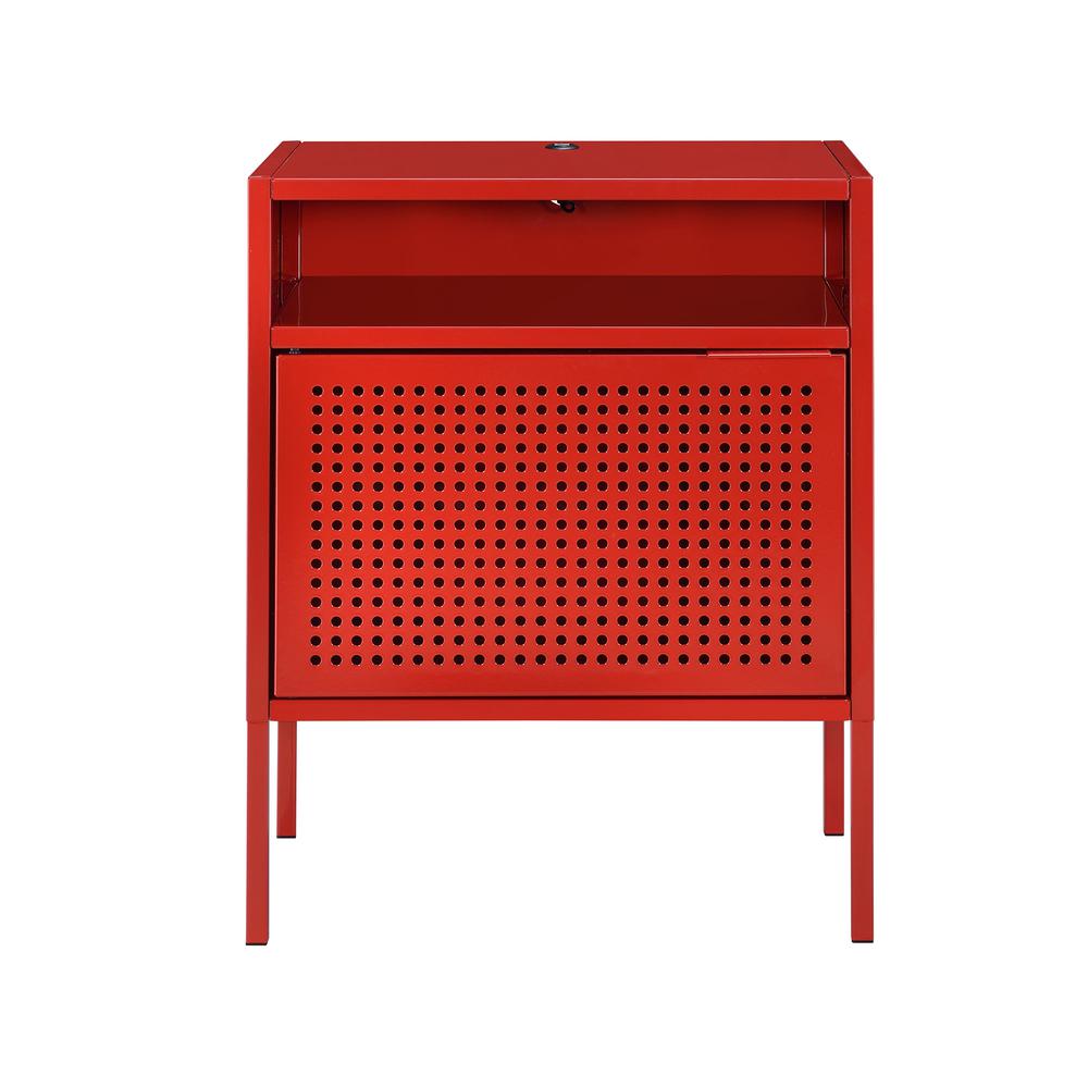 Gemma Nightstand with USB Port in Red