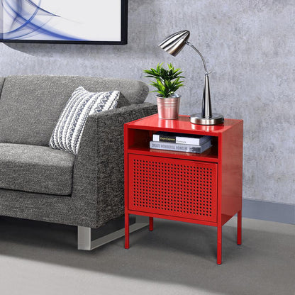 Gemma Nightstand with USB Port in Red