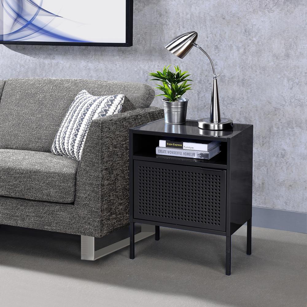 Gemma Nightstand with USB Port in Black
