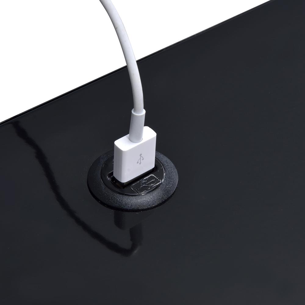 Gemma Nightstand with USB Port in Black