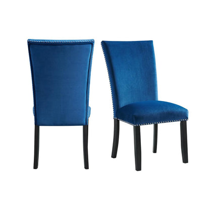 Celine Blue Velvet Side Chair Set