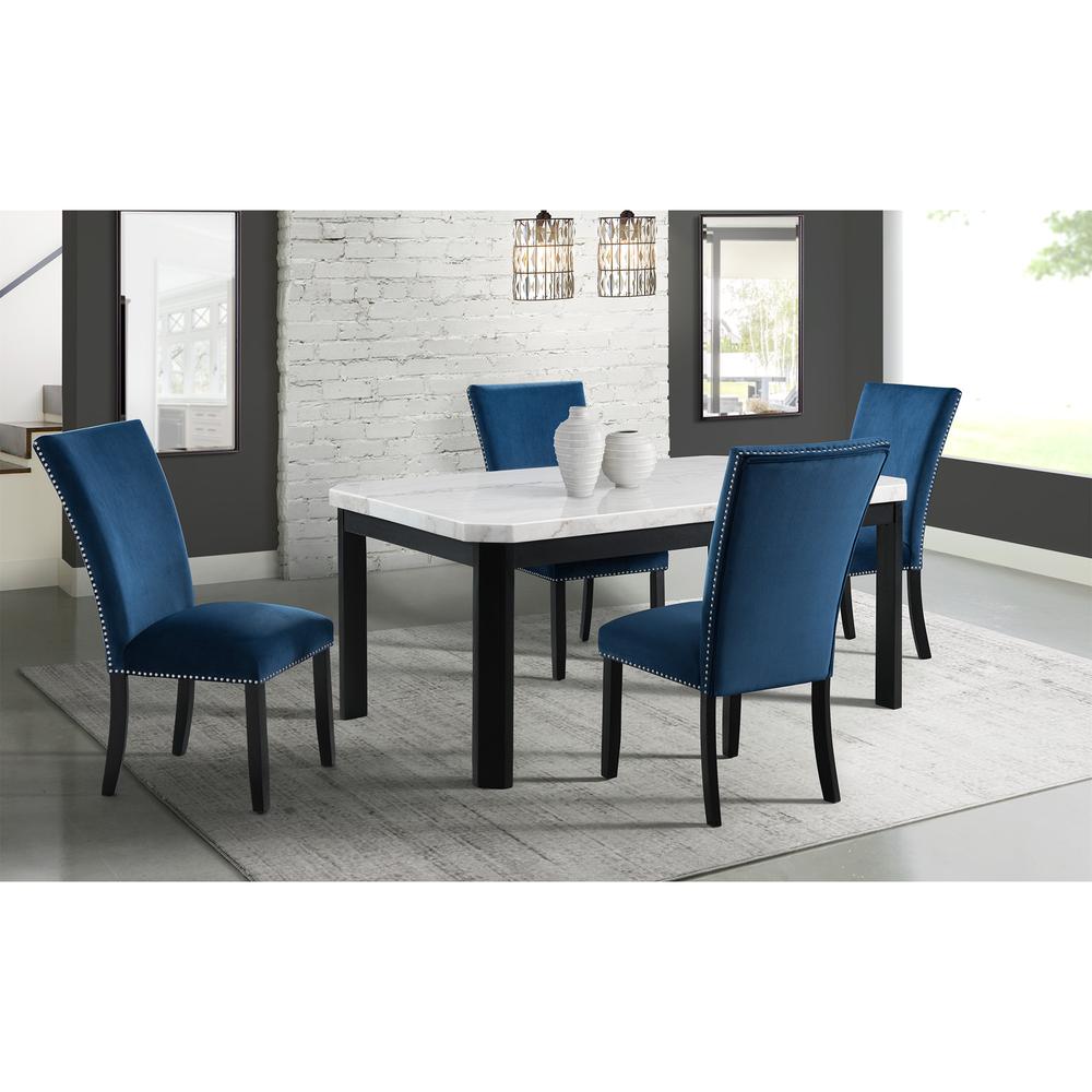 Celine Blue Velvet Side Chair Set