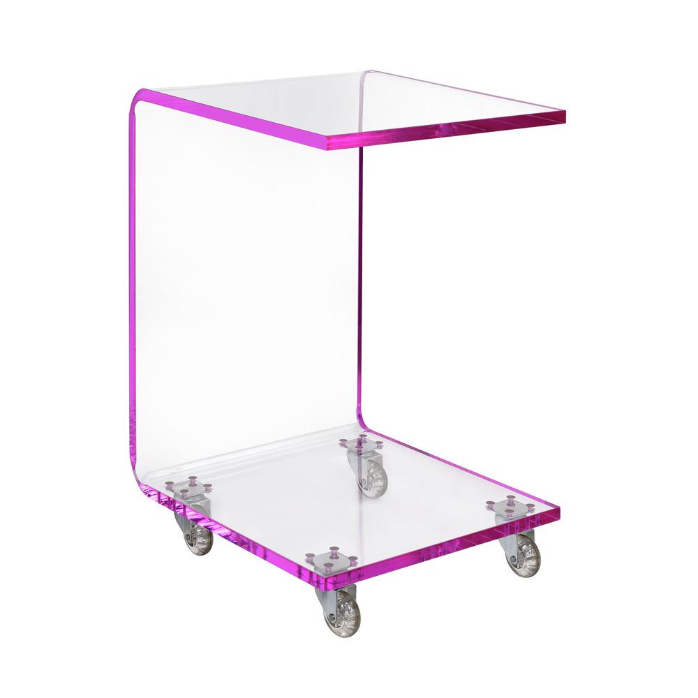 Peek Acrylic Snack Table in Pink