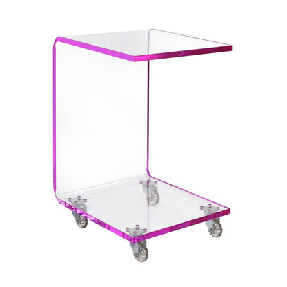 Peek Acrylic Snack Table in Pink