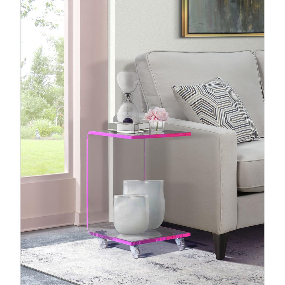Peek Acrylic Snack Table in Pink
