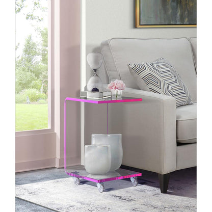 Peek Acrylic Snack Table in Pink
