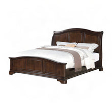 Birch Queen Bed Frame with Panel Headboard, Traditional Style, Cherry