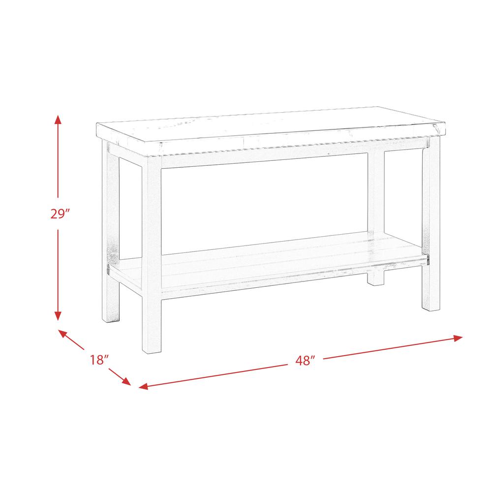 Evie White Marble Rectangle Sofa Table