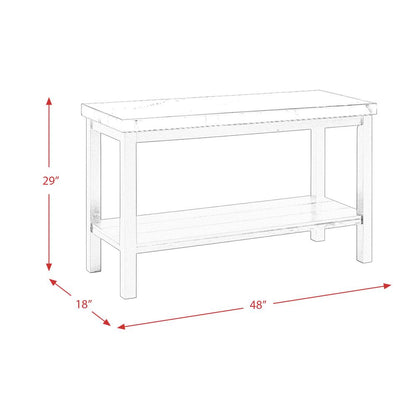 Evie White Marble Rectangle Sofa Table