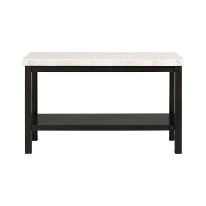 Evie White Marble Rectangle Sofa Table