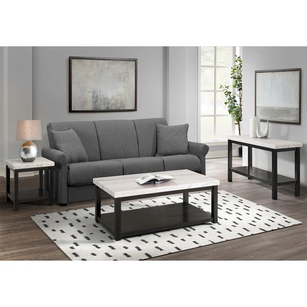 Evie White Marble Rectangle Sofa Table