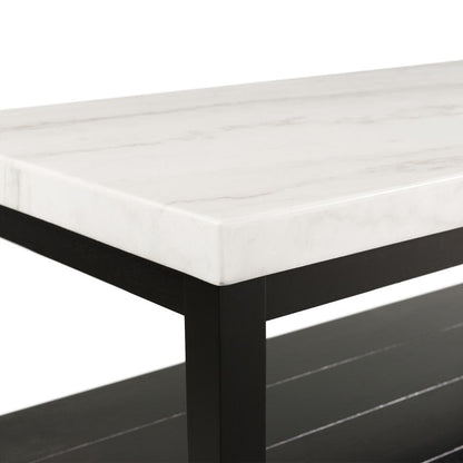 Evie White Marble Rectangle Sofa Table