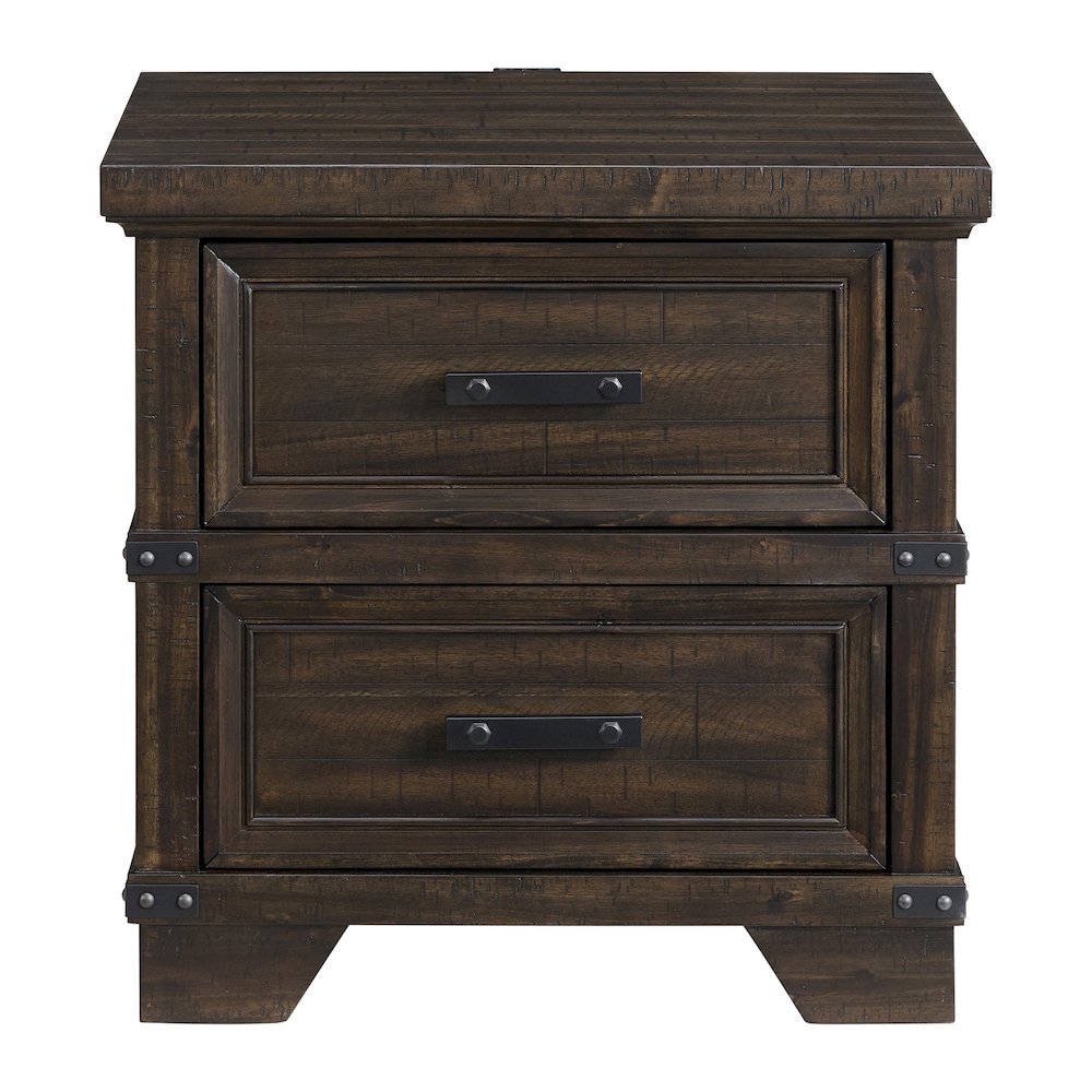 Canyon Ridge 2-Drawer Nightstand with USB in Charcoal
