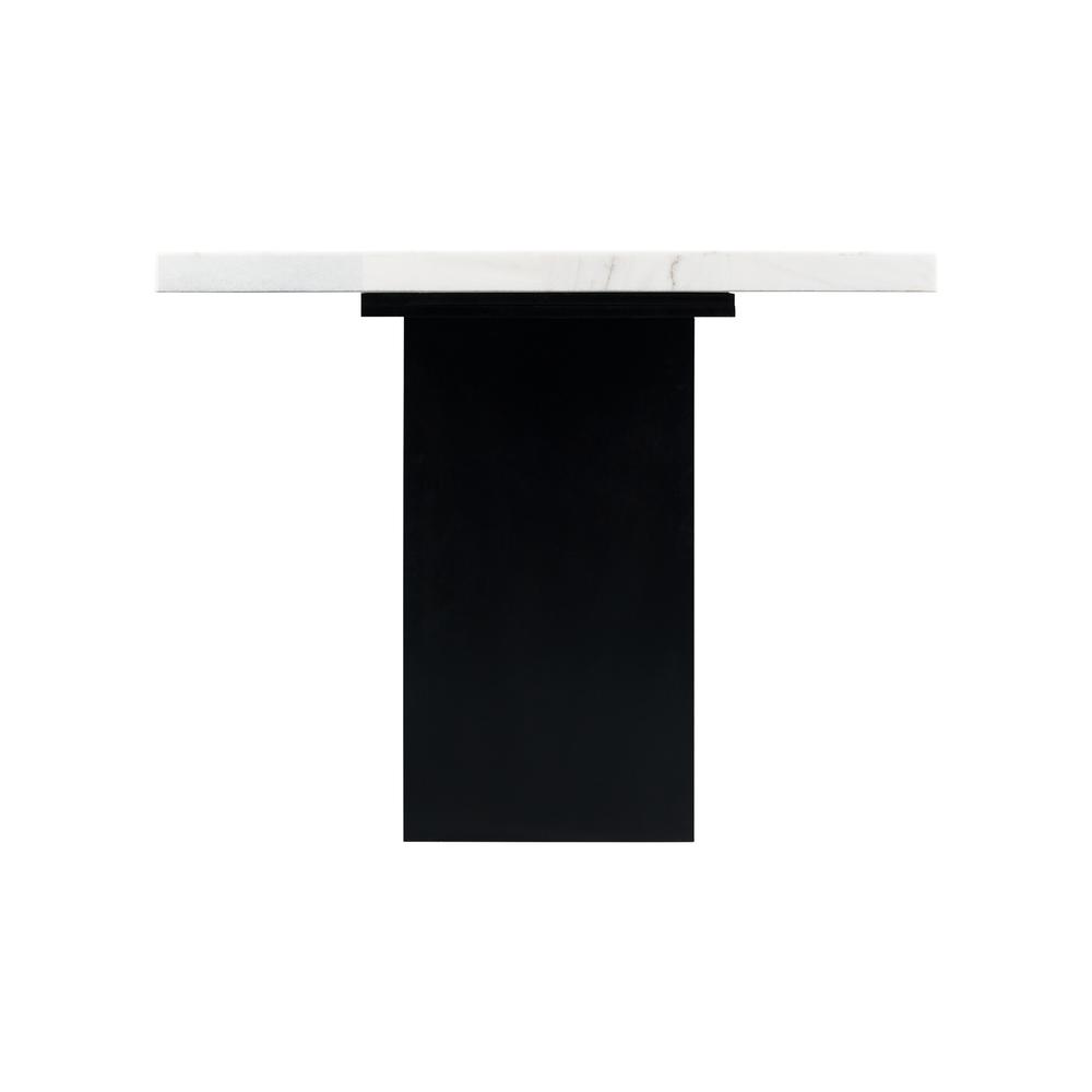 White Marble 5PC Counter Height Dining Set-Table and Four Gray Velvet Chairs