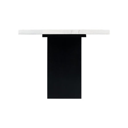 White Marble 5PC Counter Height Dining Set-Table and Four Gray Velvet Chairs