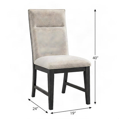 Upholstered Dining Chair with Wood Legs and Foam-Padded Seat, Espresso