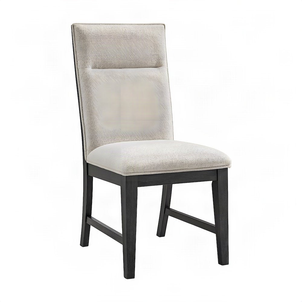 Upholstered Dining Chair with Wood Legs and Foam-Padded Seat, Espresso