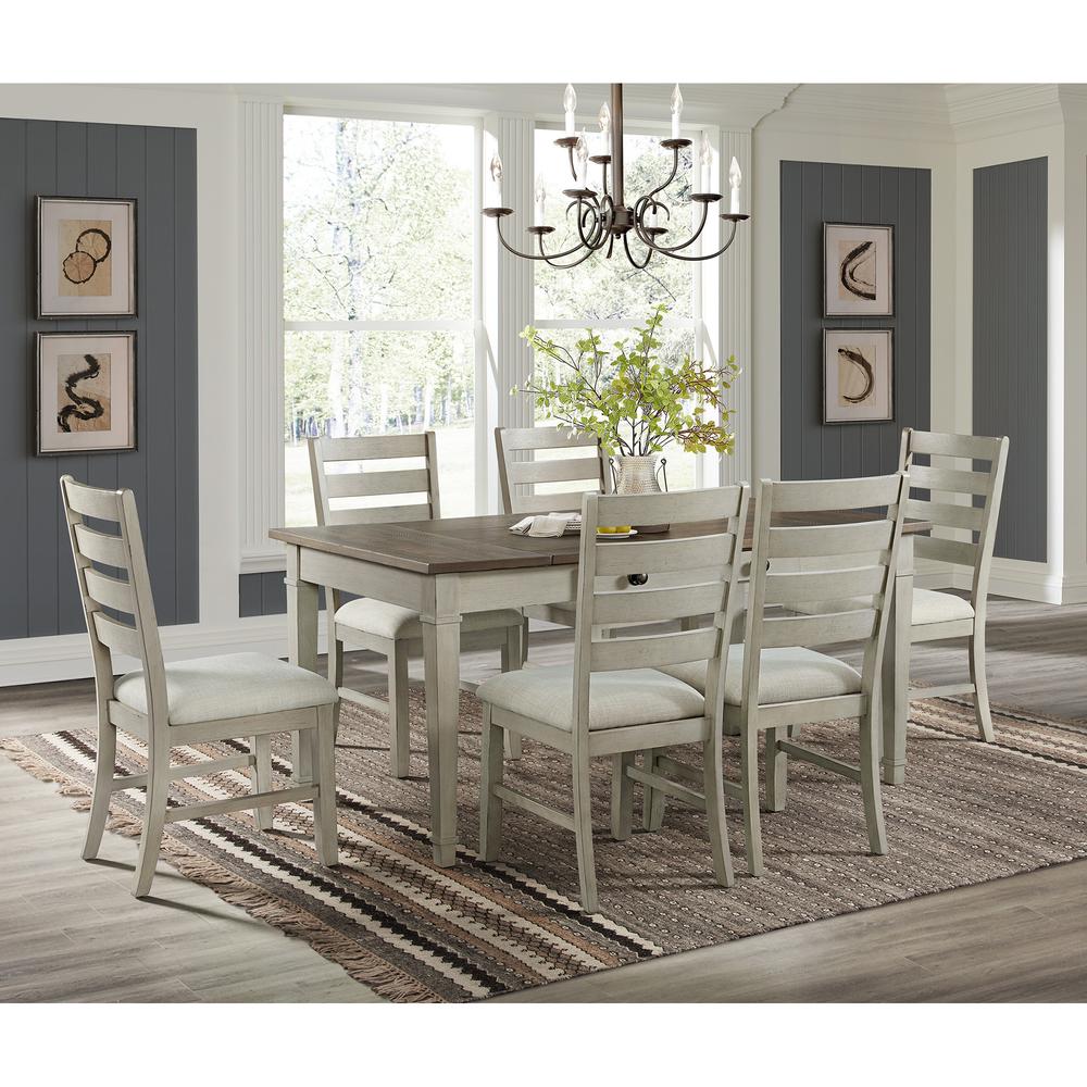 PC Standard Height Dining Set in Medium Brown and Table Six Chairs Four Chairs