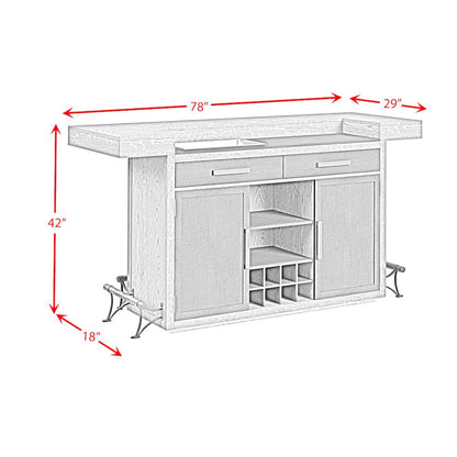 Rizzo Bar Table with Light in Grey and Dark Espresso