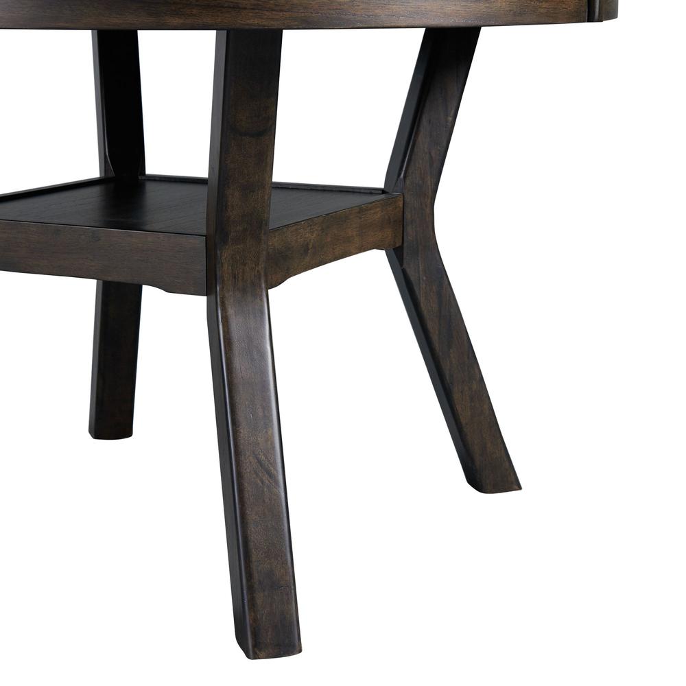 Standard Height 5PC Dining Set-Table and Four Faux Leather Side Chairs in Walnut