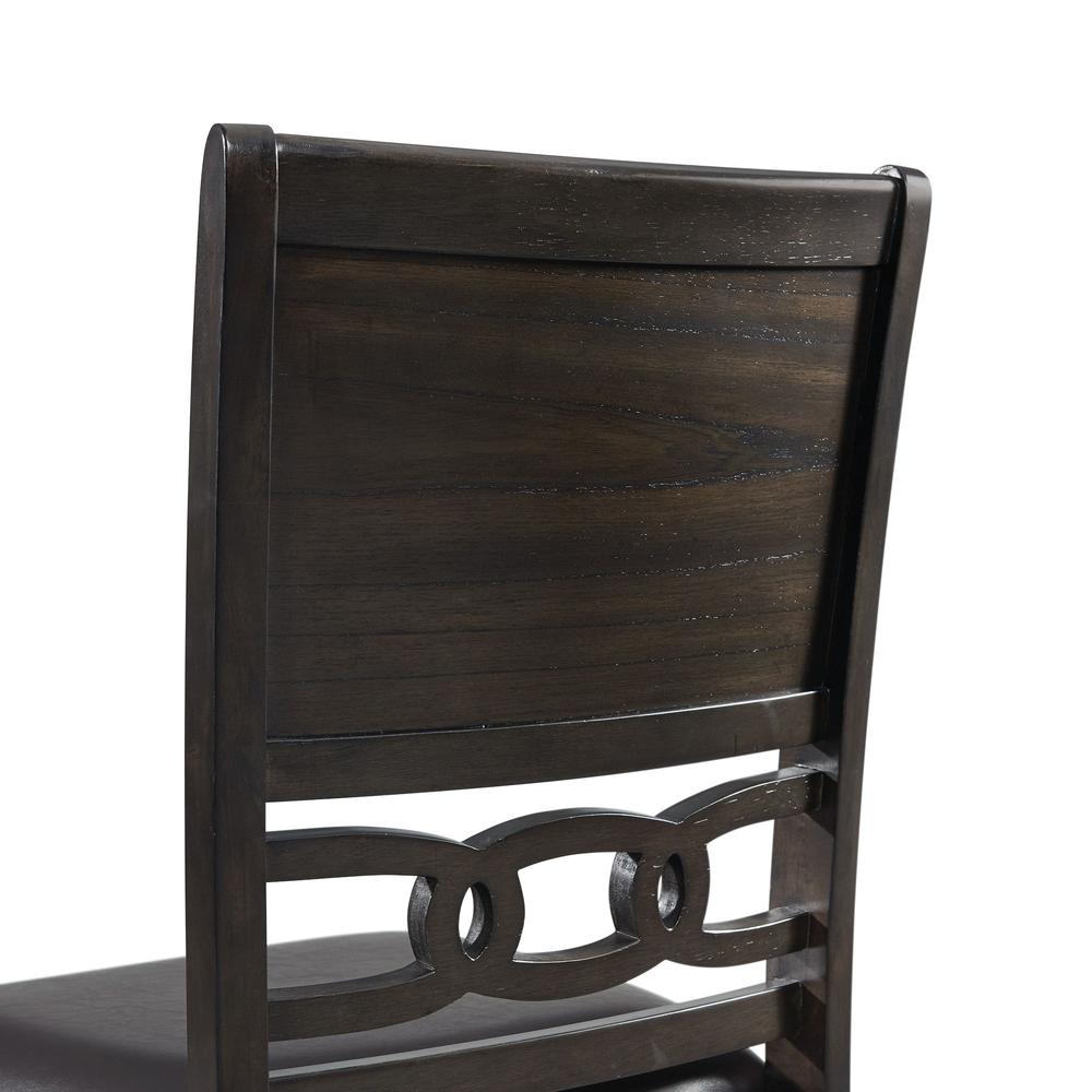 Standard Height 5PC Dining Set-Table and Four Faux Leather Side Chairs in Walnut