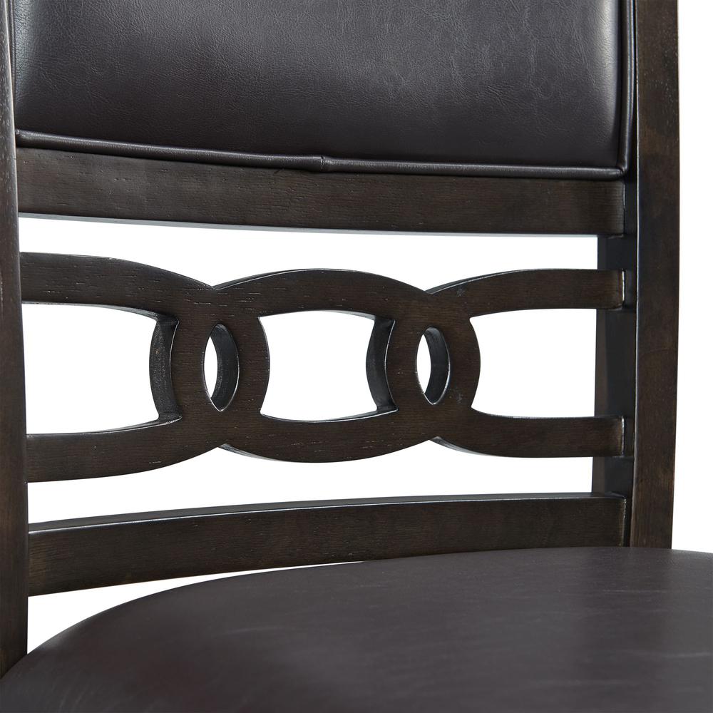 Standard Height 5PC Dining Set-Table and Four Faux Leather Side Chairs in Walnut