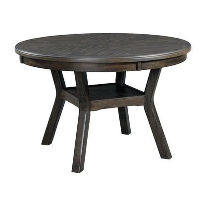 Standard Height 5PC Dining Set-Table and Four Faux Leather Side Chairs in Walnut