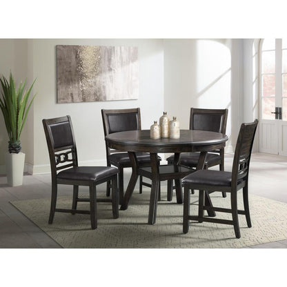Taylor Standard Height Faux Leather Side Chair Set in Walnut